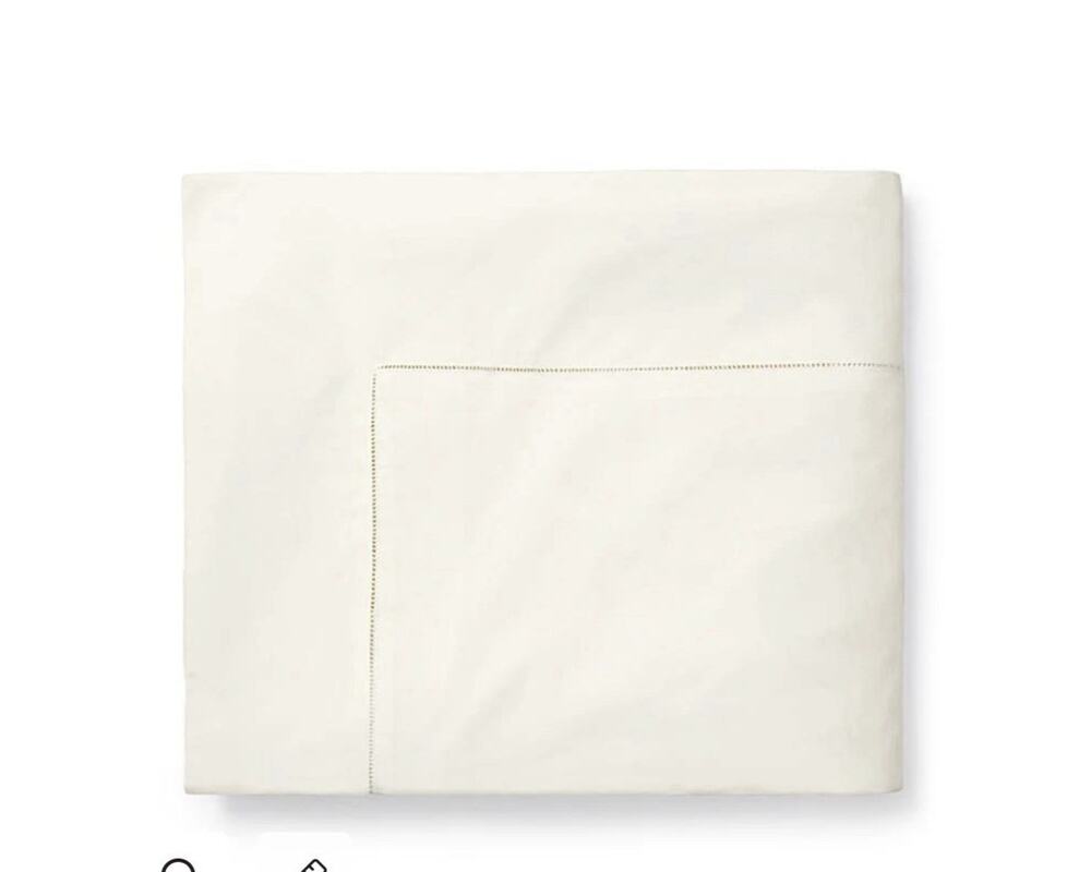 Sferra Celeste 3990 Long Staple Cotton Percale KING Duvet Cover Ivory